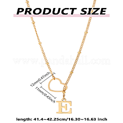 1Pc Letter & Heart Stainless Steel Lariat Necklaces for Women&nbsp;NJEW-LP0002-87G-E