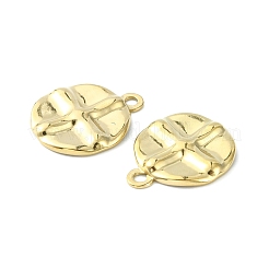 304ステンレスペンダント  クロスチャームフラットラウンド  14KGP本金メッキ  19x16x2mm  穴：1.6mm&nbsp;STAS-L269-022G