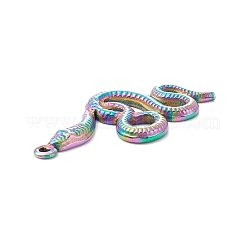イオンプレーティング（IP）304ステンレスペンダント  ヘビ  虹色  32x17x2mm  穴：1mm&nbsp;STAS-F263-15M