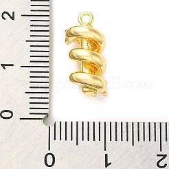 真鍮製マイクロパヴェキュービックジルコニアペンダント  スパイラル  ゴールドカラー  16x7.5x7mm  穴：1.2mm&nbsp;LS-ZIRC-P113-01G