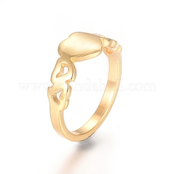 Valentine's Day Theme Ion Plating(IP) 304 Stainless Steel Finger Rings&nbsp;RJEW-E164-09G