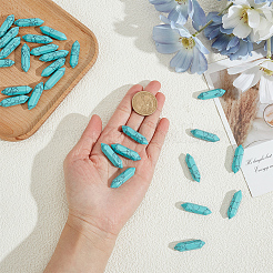 30Pcs Dyed Faceted Bullet Synthetic Turquoise Points for Wire Wrapped Pendants Making&nbsp;G-OC0005-98