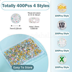 400Pcs 4 Styles Transparent Acrylic Beads&nbsp;TACR-TA0001-64