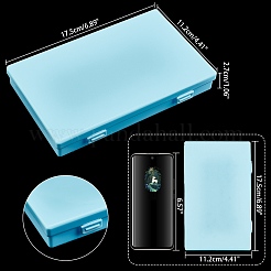 プラスチック箱  ビーズ保存容器  長方形  ミックスカラー  17.5x11.2x2.7cm  4色  1pc /カラー  4個/セット&nbsp;CON-GA0001-04
