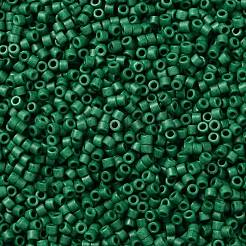 シリンダーシードビーズ  つや消し色  均一サイズ  グリーン  2x1.3~1.5mm  穴：0.8~1mm  約888個/10g&nbsp;X-SEED-H001-C09