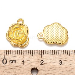合金のチベット風チャーム  花バラ  カドミウムフリー＆鉛フリー  ゴールドカラー  17.5x14x3mm  穴：2mm&nbsp;LS-K0NTA011