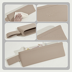 プラスチック製のカーシート隙間収納ボックス付き合成皮革  長方形  淡い茶色  44cm&nbsp;CON-WH0095-167C