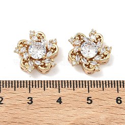 Brass Pave Cubic Zirconia Multi-Strands Links&nbsp;KK-B172-21G-01