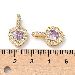 Brass Micro Pave Cubic Zirconia Pendants&nbsp;KK-Z139-05G