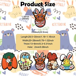 Easter Theme 20Pcs 5 Styles Food Grade Silicone Focal Beads&nbsp;SIL-CJ0002-95