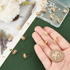 Brass Micro Clear Cubic Zirconia Stud Earring Findings&nbsp;KK-UN0002-65