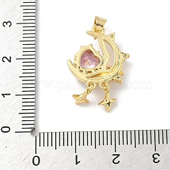 Brass Micro Pave Cubic Zirconia Pendants&nbsp;KK-H537-24A-G