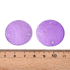 Spray Painted Natural Capiz Shell Disc Links Connector Charms&nbsp;SSHEL-T017-32D