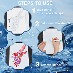 1 Set PET Hollow Out Drawing Painting Stencils&nbsp;DIY-MA0004-41A-01