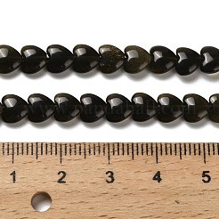Natural Golden Sheen Obsidian Beads Strands&nbsp;G-P575-C04-6mm