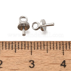 真鍮カップパールヒートンキャップピンペンダント  片穴パーツ用  長持ちメッキ  プラチナ  7.5x4mm  穴：1.5mm  ピン：1mm&nbsp;KK-H506-10B-P