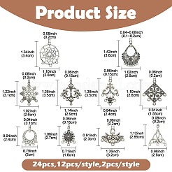 24Pcs 12 Style Tibetan Style Chandelier Component Links&nbsp;TIBEP-YW0001-73