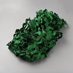 ポリエステルウェーブフリンジトリムリボン  ウェーブベンディングレーストリム  衣類の縫製やアートクラフトの装飾に  グリーン  1インチ（25mm）&nbsp;OCOR-WH0089-18F