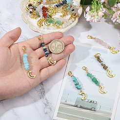 24Pcs 12 Style Alloy and Natural & Synthetic Gemstone Pendant Decorations&nbsp;HJEW-CA00052