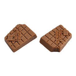 不透明樹脂デコデンカボション  模造食品  チョコレート  サドルブラウン  17~18.5x25~26x4.5~5mm&nbsp;CRES-N022-191