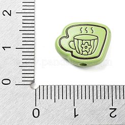 塗装合金ビーズをスプレー  カップ  薄緑  12x15x5mm  穴：1.8mm&nbsp;LS-FIND-C064-01E