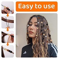 プラスチックトプシーテールヘアスタイリング編組ツール  木製ビーズとUVメッキABSプラスチックビーズ付き  ミックスカラー  200x24.5x2mm&nbsp;OHAR-FS0001-03
