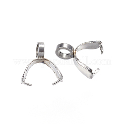 変色しない304ステンレススチール製アイスピックピンチベイル  ステンレス鋼色  9x6x2.5mm  穴：2.5mm  ピン：0.3x0.6mm&nbsp;X-STAS-D448-077P