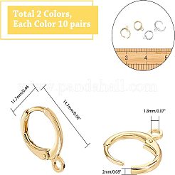 Brass Huggie Hoop Earring Findings&nbsp;KK-NB0002-27