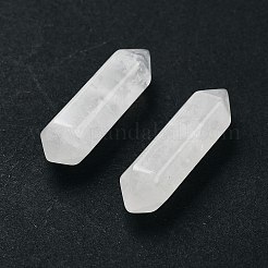 天然混合石ダブルターミナル尖ったビーズ  ファセット弾丸  32.5x9x8mm  穴：1.6mm&nbsp;G-A231-01