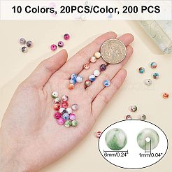 200Pcs 10 Colors Natural Dyed White Jade Beads&nbsp;G-GA0001-41