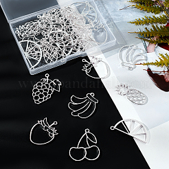 Alloy Open Back Bezel Pendants&nbsp;PALLOY-OC0002-36S-RS