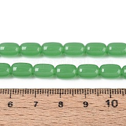 ジェイド風ガラスビーズ連売り  バレル  ライムグリーン  9x6mm  穴：0.7~1mm  約42~44個/連  14.57~15.75''（37~40センチメートル）&nbsp;GLAA-T028-14J-A03