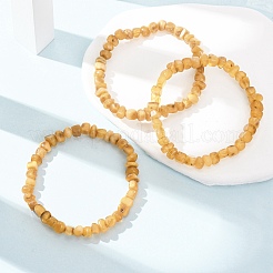 Natural Amber Beaded Stretch Bracelets for Women Men&nbsp;BJEW-D462-03