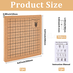 Square Cork Cotton Rope Knitting Board&nbsp;AJEW-WH20017-87A