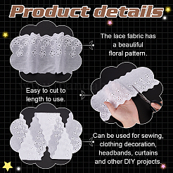 15 Yards Cotton Embroidery Hollow Flower Lace Trim&nbsp;OCOR-WH0003-045B