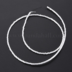 ガラスシルクステインスタイルビーズ連売り  チューブ  乳白色  1.5~5x2mm  穴：0.8mm  約185~187個/連  15.55インチ〜15.75インチ（39.5~40cm）&nbsp;GLAA-N047-001A-07