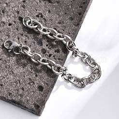 Tarnish Resistant 304 Stainless Steel Cable Chain Bracelets&nbsp;BJEW-I238-09P