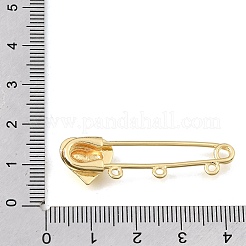 Heart Brass Safety Pins Brooch Findings&nbsp;KK-E802-40B-G