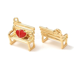 Brass with Red Enamel Pendants&nbsp;KK-CBA2F11-34G