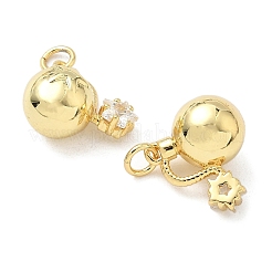 Brass Micro Pave Cubic Zirconia Pendants&nbsp;KK-Z120-41G