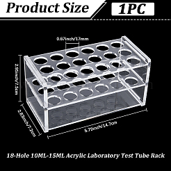 18穴ガラス試験チューブラック  長方形  透明  147x72x75mm  穴：17mm&nbsp;OFST-WH20007-017C