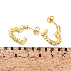 女性用304ステンレススチールスタッドピアス  イオンプレーティング（ip）  18KGP本金メッキ  ハート  17.5x23.5x3mm&nbsp;EJEW-L296-032G-02