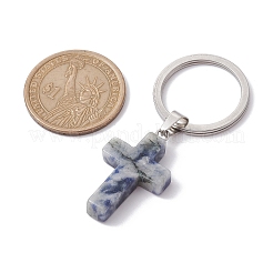 Natural Blue Spot Jasper Keychains&nbsp;KEYC-JKC00729-02
