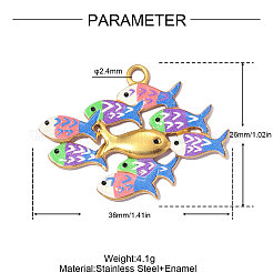 Printed 304 Stainless Steel Pendants&nbsp;STAS-OY014-62G