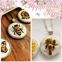 木製刺繍枠20箱  円形クロスステッチフープリング  刺繡とクロスステッチ用  トウモロコシの穂の黄色  35x27.5x5.5mm&nbsp;EMBR-SC0001-04B