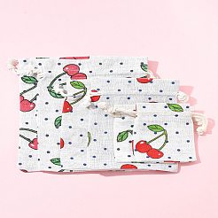 18種類のスタイルの黄麻布パッキングポーチ3個  巾着袋  レッド  8.7~18x7~13.3cm  6個/スタイル&nbsp;ABAG-FS0001-10