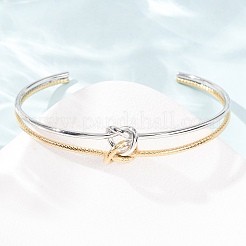 Duo Tone 304 Stainless Steel Knot Open Cuff Bangles for Women&nbsp;SA-CBA2192-05GP-04