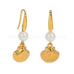 Stainless Steel Shell Shape Dangle Earrings&nbsp;UP3582