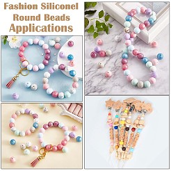 100Pcs 15mm Silicone Beads Multicolor Round Silicone Beads Kit Loose Bulk Silicone Beads for Keychain Making Necklace Bracelet Crafts&nbsp;JX325A