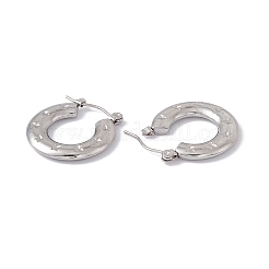 Tarnish Resistant 304 Stainless Steel Donut with Star Hoop Earrings for Women&nbsp;EJEW-E199-03P